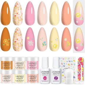 Dip Powder Gel Liquid Set with Activator, Base Top Gel and Brush Saver 0.5oz/Bot Nail File Necessary Tools for Dipping Powder Acrylic Nail Manicure Pedicure J775