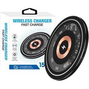 Wireless Charger,Charging Pad 15w,Max Fast Wireless Charging Pad Compatible with iPhone 16/16 Plus/16 Pro Max/15/14/13/SE 2022/12/11/X/8,Samsung Galaxy S22/S21/S20, (No AC Adapter)