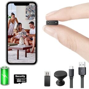 【Free 64G】 Smallest Wireless WiFi Camera,Portable Mini Battery Camera,HD1080P Video Recording Live Feed,Baby Monitor for Night Vision, Motion Detection, Remote Viewing for Security with iOS Android