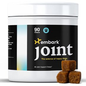 Embark Joint Supplement for Dogs – Glucosamine, Chondroitin, Hip and Joint Supplement, Supports Joint Health– Vet-Formulated with All-Natural Ingredients – 90 Soft Chews for Small and Large Breed Dogs