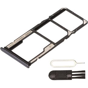 Sim Card Adapter, Sim Card Holder, Sim Adapter Dual Sim Card Tray Card Storage Tool Set Plastic SIM Card Tray Slot Holder with Card Pin Sim Card Reader Compatible with Note 10 (Black)