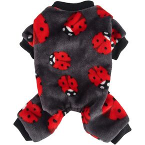 XIAOYU Cute Ladybug Pattern Dog Pajamas Pet Clothes Doggie Halloween Christmas Costumes Puppy Cat Jumpsuits, M