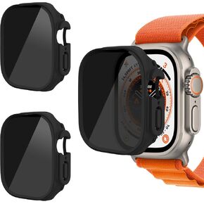 3 Pack Case Compatible with Apple Watch series 10 46MM,30°Anti Spy Privacy Tempered Glass Screen Protector with Ultra-Thin Full Coverage Bumper Cover for iWatch Accessories(Titanium Gold 46mm) in Saudi Arabia