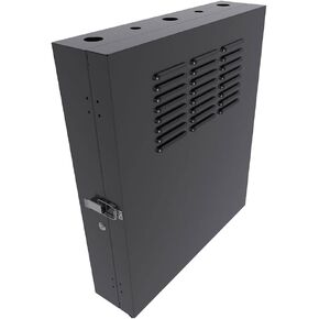 NavePoint 3U Vertical Server Rack Enclosure, Low Profile, 15.7" Deep, Max Weight Capacity 132 lbs - 3U Network Cabinet Vertical Wall Mount, Perforated, Black