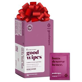 Goodwipes Flushable Butt Wipes – Soothing Botanicals – Soft & Gentle Wet Wipes for Home Use, Septic & Sewer Safe – Largest Adult Toilet Wipes – Shea-Coco, 180 count (3 packs) + 3 individually wrapped