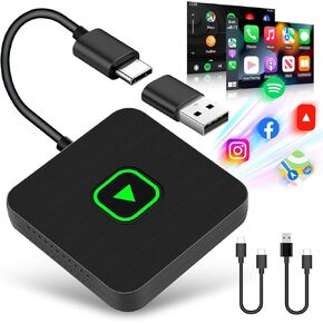 Wireless Carplay and Android Auto Car Adapter - 2-in-1 Mini Car Play Dongle Convert Factory Wired to Wireless - Fast Stable Plug and Play for iOS 12+ or Android 11 Above
