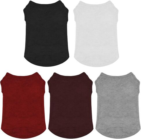 5Pcs Dog Shirts Dog Vest Clothing Dog Plain Shirts Dog Clothes Vest Soft Thin Pet Plain Tee Vests Sweatshirt Cotton Summer Shirts for Most Medium and Small Male Female Dogs in Saudi Arabia