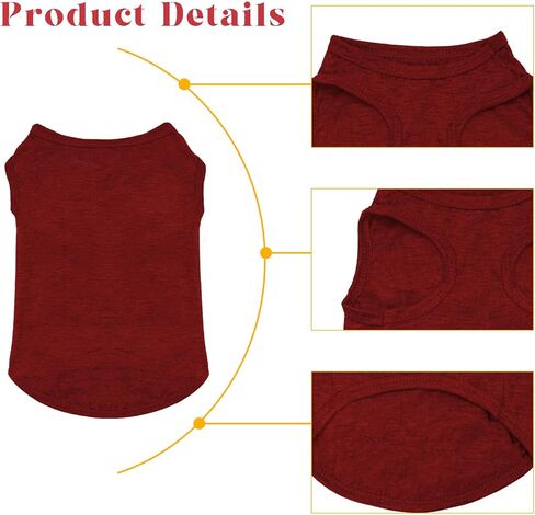 5Pcs Dog Shirts Dog Vest Clothing Dog Plain Shirts Dog Clothes Vest Soft Thin Pet Plain Tee Vests Sweatshirt Cotton Summer Shirts for Most Medium and Small Male Female Dogs in Saudi Arabia