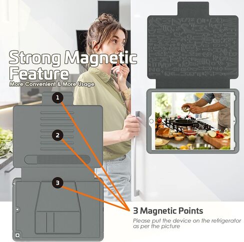 for iPad 9th/8th/7th Generation Case 10.2'', Thin, Strong Magnetic Stand Cover with Absorbing Multi-Angles Stand, Pen Holder, Card Slot for iPad 10.2 Inch 2021/2020/2019(Black) in Saudi Arabia