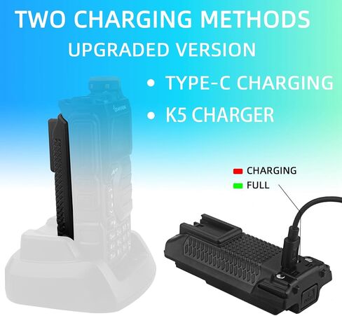 UV-K5(8) Battery，Li-ion 3500mAh High Capacity Type-c Charging Battery Replacement for Quansheng UV-K5 UV-K6 UV-K5(8) Two-Way Radio with Belt Clip (3500mAh*2+Belt Clip*2) in Saudi Arabia