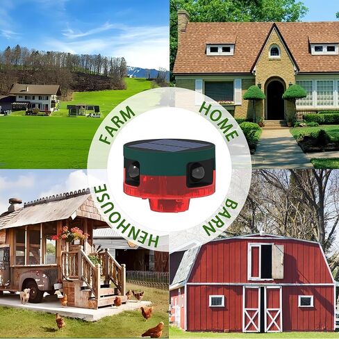 Solar Outdoor Motion Sensor Alarm - 360° Motion Detector, 3x129dB Loud Siren Lamp, 4 Modes Remote Control, LED Flashing Ligh with USB, Say Goodbye to Intruders in Kuwait