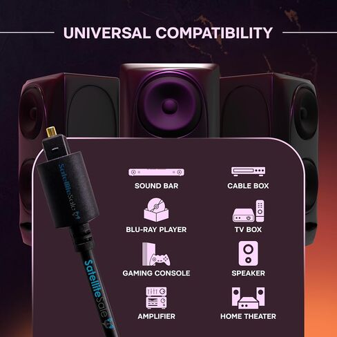 SatelliteSale Digital Toslink SPDIF كابل الألياف الضوئية الصوتية سلك عالمي PVC سلك أسود 6 أقدام in Kuwait