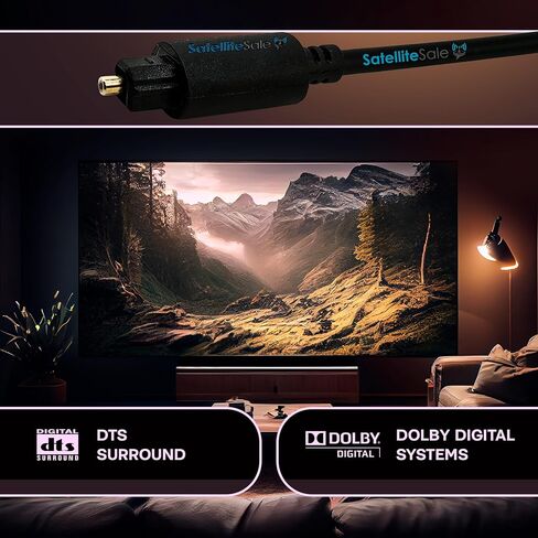 SatelliteSale Digital Toslink SPDIF كابل الألياف الضوئية الصوتية سلك عالمي PVC سلك أسود 6 أقدام in Kuwait
