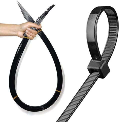 أربطة بسحاب شديدة التحمل بطول 48 بوصة، 15 قطعة من أربطة بسحاب سوداء، عرض 0.35 بوصة، أربطة كابل كبيرة مع قوة شد 176 رطل، أربطة بسحاب ذاتية القفل مقاومة للأشعة فوق البنفسجية للاستخدام الداخلي والخارجي والأسوار والمظلات in Kuwait