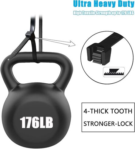 أربطة بسحاب شديدة التحمل بطول 48 بوصة، 15 قطعة من أربطة بسحاب سوداء، عرض 0.35 بوصة، أربطة كابل كبيرة مع قوة شد 176 رطل، أربطة بسحاب ذاتية القفل مقاومة للأشعة فوق البنفسجية للاستخدام الداخلي والخارجي والأسوار والمظلات in Kuwait