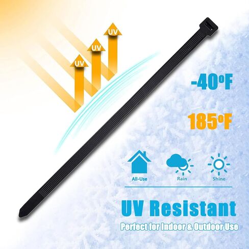 أربطة بسحاب شديدة التحمل بطول 48 بوصة، 15 قطعة من أربطة بسحاب سوداء، عرض 0.35 بوصة، أربطة كابل كبيرة مع قوة شد 176 رطل، أربطة بسحاب ذاتية القفل مقاومة للأشعة فوق البنفسجية للاستخدام الداخلي والخارجي والأسوار والمظلات in Kuwait