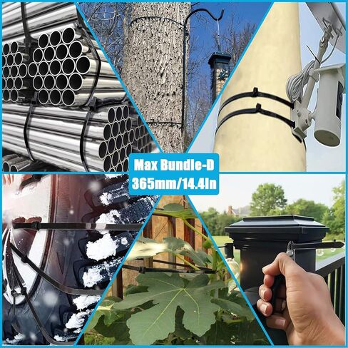 أربطة بسحاب شديدة التحمل بطول 48 بوصة، 15 قطعة من أربطة بسحاب سوداء، عرض 0.35 بوصة، أربطة كابل كبيرة مع قوة شد 176 رطل، أربطة بسحاب ذاتية القفل مقاومة للأشعة فوق البنفسجية للاستخدام الداخلي والخارجي والأسوار والمظلات in Kuwait