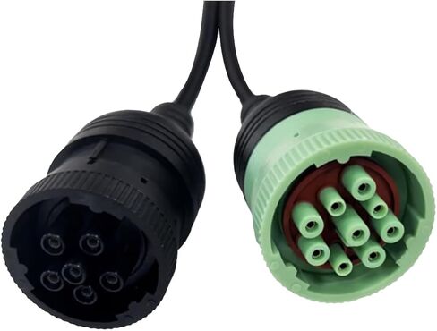 J1939 Splitter 9 Pin to OBD 2 Male Adapter Cable,Work with Truck Diagnostic Scanner Type 2 Green J1939 Connector,OBD to 9Pin J1939 Y Cable Fit for Heavy Duty Commercial Truck Fleet ELD GPS Tracker in Kuwait