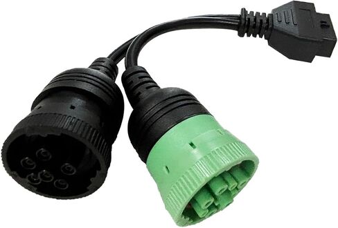 J1939 Splitter 9 Pin to OBD 2 Male Adapter Cable,Work with Truck Diagnostic Scanner Type 2 Green J1939 Connector,OBD to 9Pin J1939 Y Cable Fit for Heavy Duty Commercial Truck Fleet ELD GPS Tracker in Kuwait