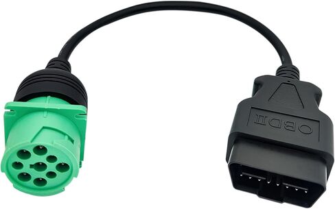 J1939 Splitter 9 Pin to OBD 2 Male Adapter Cable,Work with Truck Diagnostic Scanner Type 2 Green J1939 Connector,OBD to 9Pin J1939 Y Cable Fit for Heavy Duty Commercial Truck Fleet ELD GPS Tracker in Kuwait