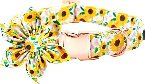Dog Collar - Rugby with Flower Dog Collar Flower for Dogs Flower Pet Collar Adjustable Dog Collar Girl Boy Dog Collar for Small Dogs in Kuwait
