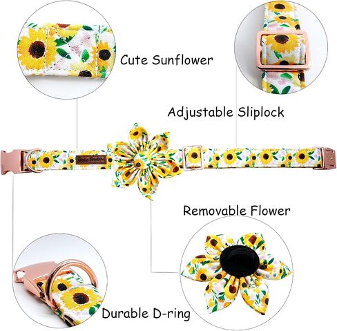 Dog Collar - Rugby with Flower Dog Collar Flower for Dogs Flower Pet Collar Adjustable Dog Collar Girl Boy Dog Collar for Small Dogs in Kuwait