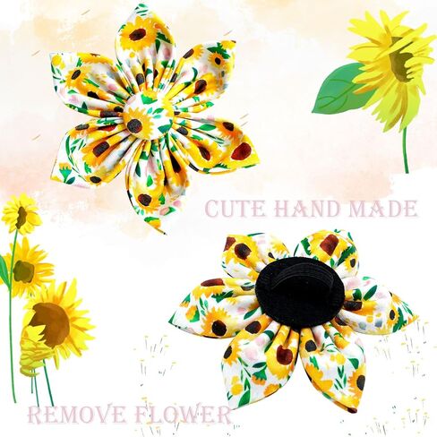 Dog Collar - Rugby with Flower Dog Collar Flower for Dogs Flower Pet Collar Adjustable Dog Collar Girl Boy Dog Collar for Small Dogs in Kuwait