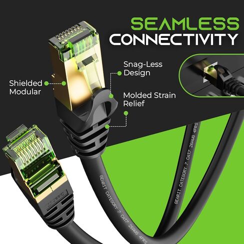 GearIT Cat7 Outdoor Ethernet Cable (150ft) SFTP Shielded Foil Twisted Pair, Pure Copper, LLDPE, Waterproof, Direct Burial, In-Ground, UV Resistant, POE, Network, LAN, Internet, Cat 7-150 Feet in Saudi Arabia