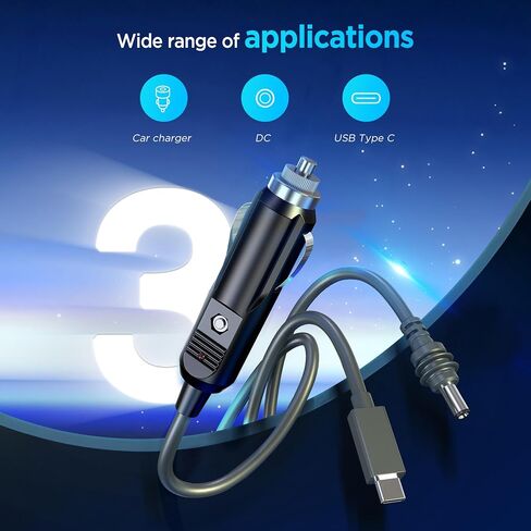 3 in 1 Starlink Mini Cable 10FT/ 3M, High-Speed USB C/Car Charger/DC to DC Replacement Cable for Starlink Mini Power, Waterproof Extension Starlink Mini Power Cable Accessories in Kuwait