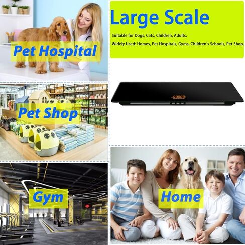 Large Breed Dog Weight Scale, Max Capacity 220 lbs, Surface, Easy Read LCD, Tempered Glass Platform, Includes Comfort Cushion, Ideal for Families and Veterinary Offices, XL(31.5inches) in Saudi Arabia