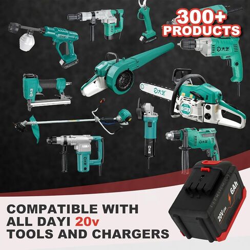 20V 2000mAh Battery for DA YI Electric Garden Tools, Compatible with DC Head Charger, high-Speed Battery with Overcharge, overdischarge, Temperature and Multi-Level overcurrent Protection in Kuwait