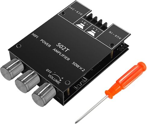 100W+100W Amplifier Board with Treble and Bass Control, 2.0 Channel Stereo Bluetooth 5.0 HiFi Audio Power Amplifier Board, TPA3116D2 DC 9-24V, BT and AUX Inputs for DIY Wireless Speakers (ZK-1002T) in Saudi Arabia
