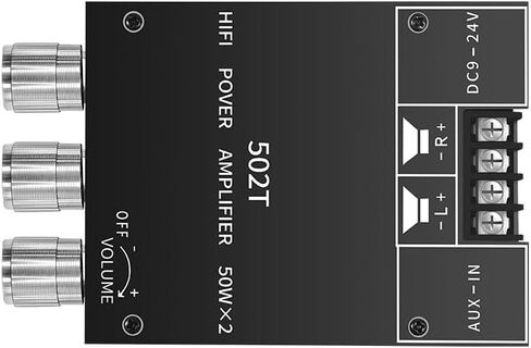 100W+100W Amplifier Board with Treble and Bass Control, 2.0 Channel Stereo Bluetooth 5.0 HiFi Audio Power Amplifier Board, TPA3116D2 DC 9-24V, BT and AUX Inputs for DIY Wireless Speakers (ZK-1002T) in Saudi Arabia