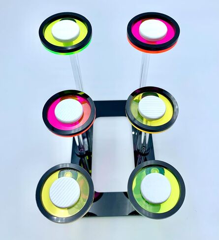 Long Strip frag Plugs Coral Base with 6 Units Fluorescent Colorful Acrylic Bases to Hold Corals and with 6 T-Shaped Coral Bases. in Saudi Arabia