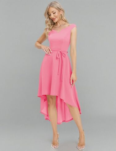 فساتين وصيفة العروس بدون أكتاف للنساء من DRESSTELLS، عالية ومنخفضة، رسمية لحفلات الزفاف وحفلات الكوكتيل، فساتين سهرة طويلة in Kuwait