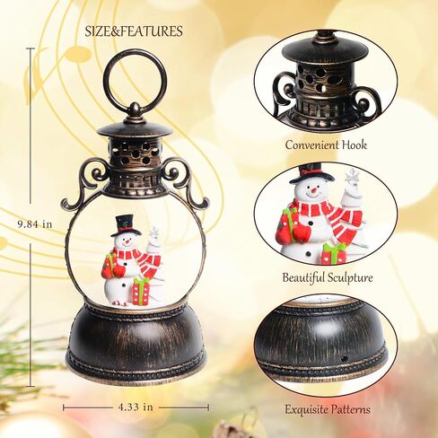 Christmas Snow Globes, Cardinal Christmas Snow Lantern with 8 Songs, 6H Timer Battery & USB Powered Glitter Music Box for Christmas Table Decorations Home Decor in Saudi Arabia