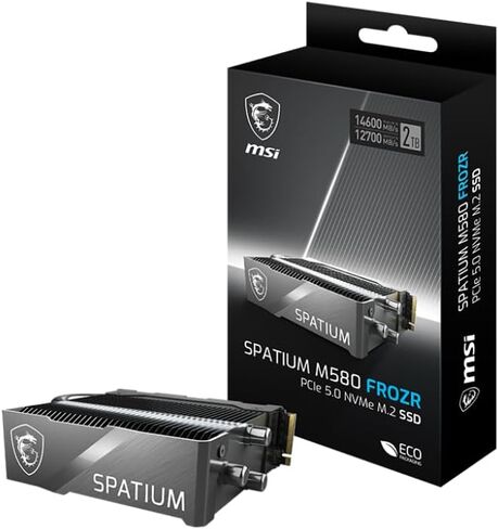 MSI Gaming SPATIUM M580 PCIe 5.0 NVMe M.2 4TB FROZR Internal SSD (PCIe Gen5, NVMe 1.4, M.2 2280, Read 14100 MB/S, Write 12800 MB/S, 4TB) in Saudi Arabia