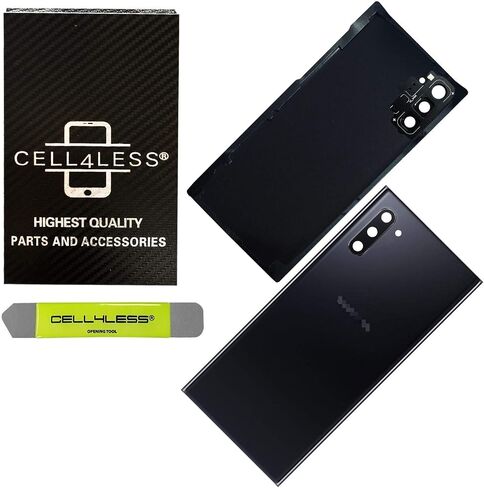 Cell4less Back Glass Replacement Kit for Galaxy Note 10 with Preinstalled Camera Lens & Adhesive (Aura Black) in Saudi Arabia