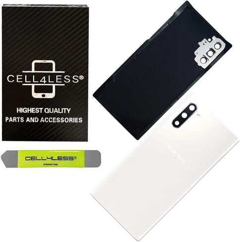 Cell4less Back Glass Replacement Kit for Galaxy Note 10 with Preinstalled Camera Lens & Adhesive (Aura Black) in Saudi Arabia
