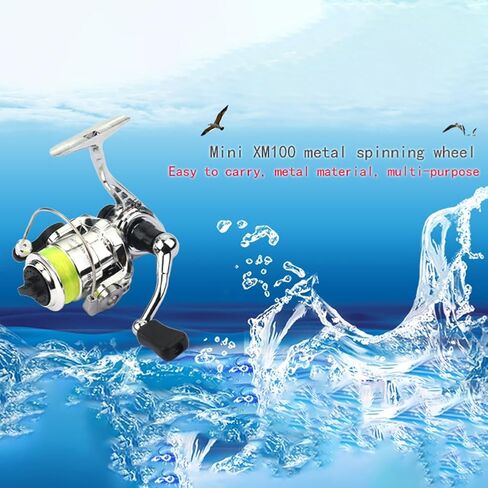 Micro Compact Spinning Reel, Mini Pocket Metal Fishing Spinning Wheel, 4.3:1 Gear Ratio Small Fishing Reel, 2+1BB Bearings Fishing Spinning Reel for Freshwater & All Season Fishing in Saudi Arabia