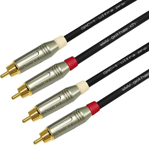 زوج كابل RCA بطول 5 أقدام - Gotham GAC-1 Ultra Pro - كابل توصيل صوتي منخفض الغطاء (21pF/قدم) مع Amphenol ACPR Die-Cast، موصلات RCA مطلية بالذهب in Saudi Arabia