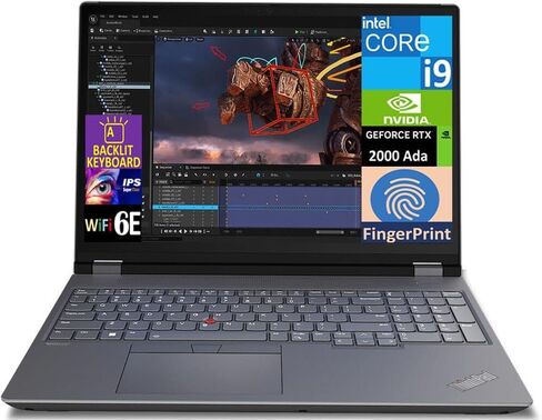 كمبيوتر محمول Lenovo ThinkPad P16 Gen 2 Workstation 16.0 بوصة IPS WUXGA (Intel i9-13980HX، 64GB DDR5، 2TB PCIe SSD، RTX 2000 Ada، Backlit KB، بصمة الإصبع، 2 Thunderbolt 4، WiFi 6E، Win 11 Pro) in Saudi Arabia