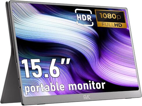 FMC Portable Monitor, 15.6" 1080P Gaming Monitor, Ultra-Slim HDR IPS Computer Display, USB-C HDMI Screen Extender with Smart Cover for Laptop PC Phone Mac Xbox PS4/5 Switch in Saudi Arabia