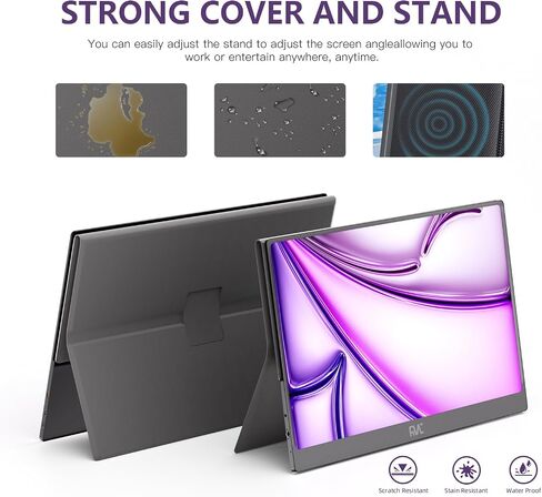 FMC Portable Monitor, 15.6" 1080P Gaming Monitor, Ultra-Slim HDR IPS Computer Display, USB-C HDMI Screen Extender with Smart Cover for Laptop PC Phone Mac Xbox PS4/5 Switch in Saudi Arabia