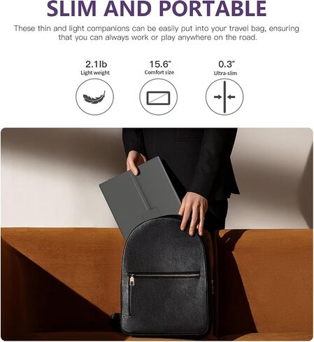 FMC Portable Monitor, 15.6" 1080P Gaming Monitor, Ultra-Slim HDR IPS Computer Display, USB-C HDMI Screen Extender with Smart Cover for Laptop PC Phone Mac Xbox PS4/5 Switch in Saudi Arabia