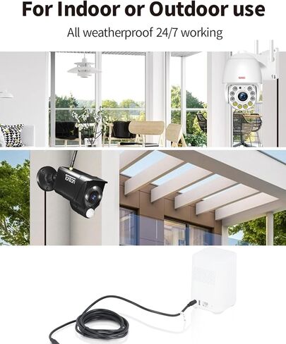 LONNKY 3FT 1M DC Power Extension Cable, 5.5mm x 2.1mm Male to Female Extension Power Cord for CCTV Camera IP WiFi Camera DVR LED Strip, DC Power Supply Adapter Extender Cable (3ft, White) in Kuwait