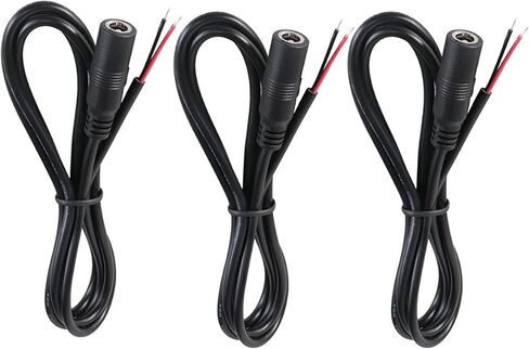 Short 18AWG 2.5mm x 5.5mm DC Power Plug Pigtail Cable Female,1PCS 0.3M/1FT 7A DC 5525 Female Connector Open End Extension Repair Cord for CCTV Security Camera in Saudi Arabia