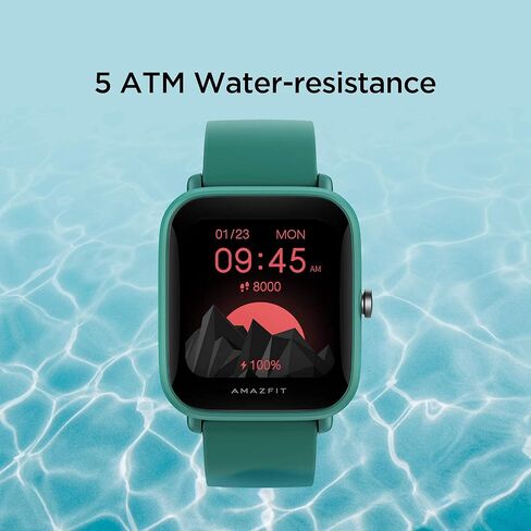 ساعة Amazfit Bip U Pro الذكية مع نظام تحديد المواقع العالمي المدمج، عمر بطارية 9 أيام، متتبع اللياقة البدنية، أكسجين الدم، معدل ضربات القلب، النوم، مراقب الضغط، شاشة كبيرة عالية الدقة 1.43 بوصة، مقاومة للماء (أخضر) (متجددة) in Saudi Arabia