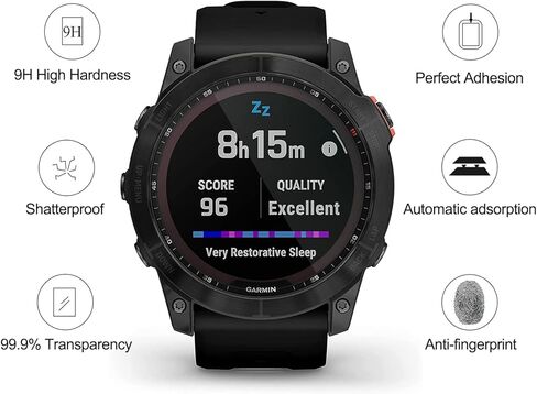5 عبوات من واقي الشاشة لـ Garmin Fenix ​​7S Pro، ZPJPPLX غطاء واقي شاشة من الزجاج المقوى المقاوم للماء متوافق مع Fenix ​​7S Pro Sapphire Solar / Solar 42 مم [مناسب تمامًا] [شفاف كريستالي] in Kuwait