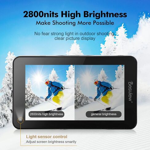 Desview R6 Camera Field Monitor, 5.5 inch Touch Screen 2800nits Ultra Brightness Full HD 1920x1080 IPS Panel with HDR 3D LUT Waveform Peaking 4K HDMI in/Out 8V DC Output on DSLR in Saudi Arabia